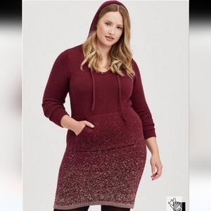 Lurex Sweater Mini Dress - Burgundy & Gold